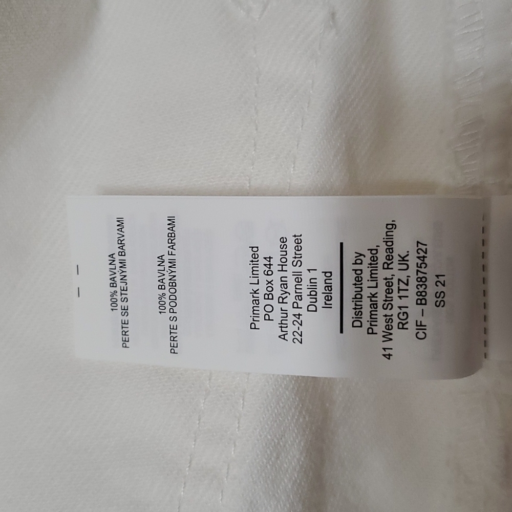 PRIMARK CARES Super High Waist denim short 8 White NWT - Picture 7 of 7